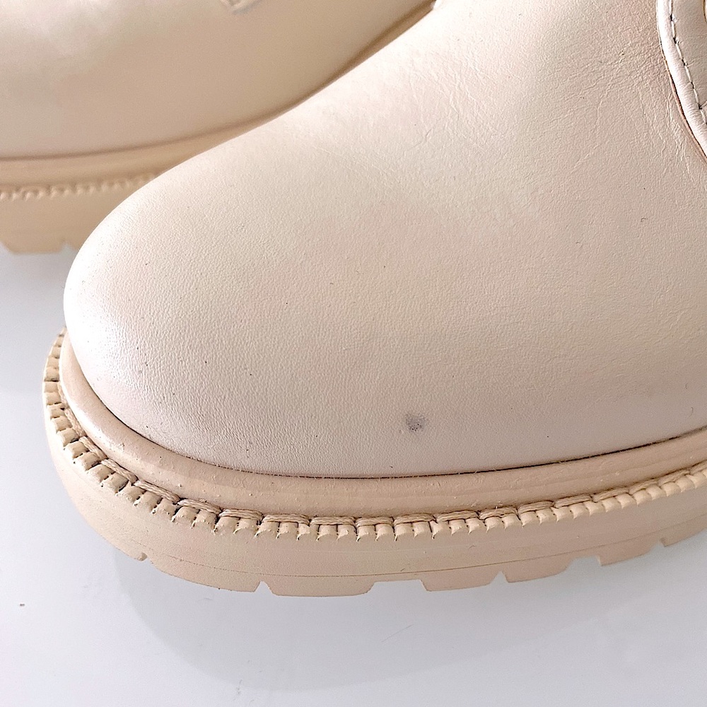 SAM EDELMAN “Lydell” Ivory Lug Sole Combat Boots - Picture 6 of 16